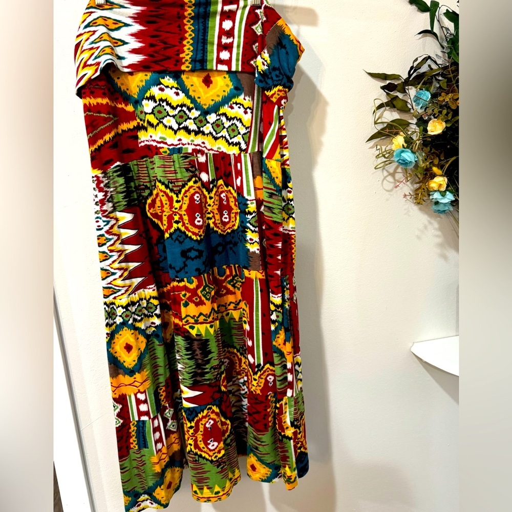 Monroe & Main Boho Patchwork Maxi Skirt | Colorful Festival Resort Skirt XL - Picture 4 of 7